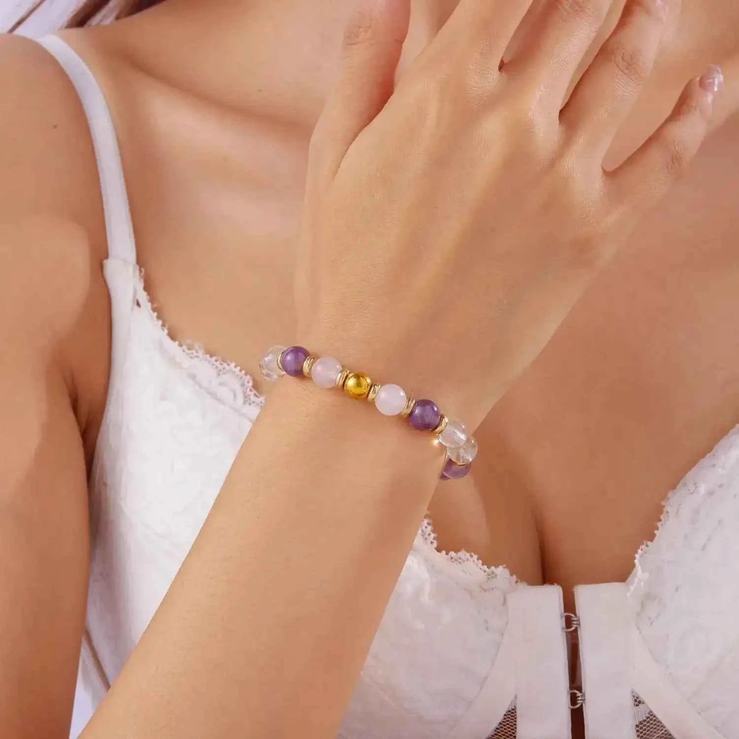 Colorful Dopamine-Inspired Natural Stone Bracelet