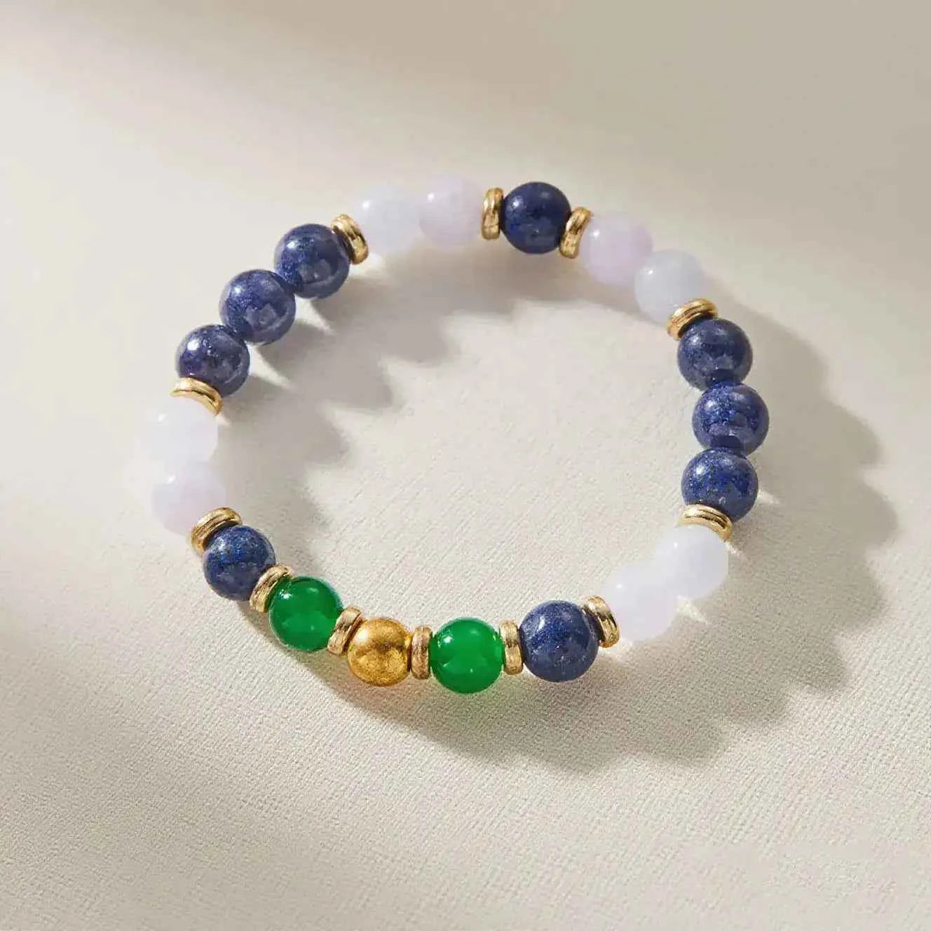 Colorful Dopamine-Inspired Natural Stone Bracelet