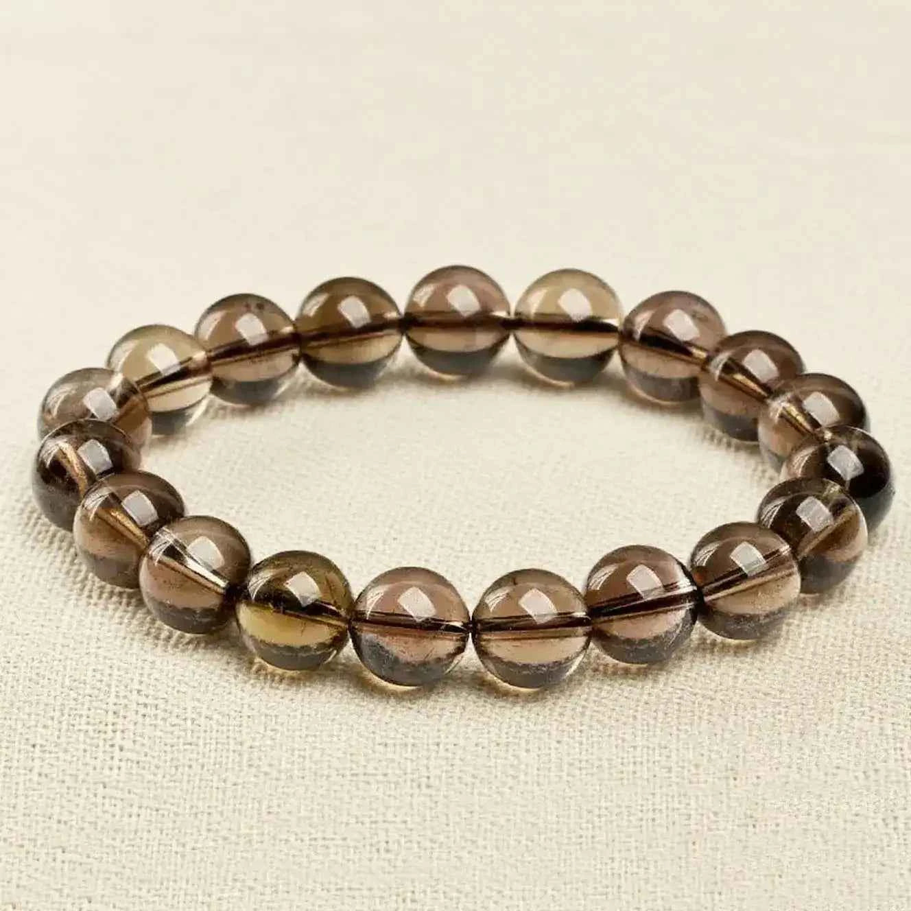 Natural Tea Quartz and Smoky Crystal Bracelet