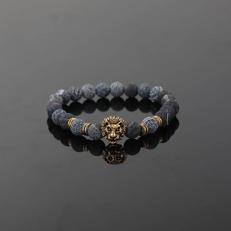 Lion Head Natural Stone Bracelet - MystiCrystals