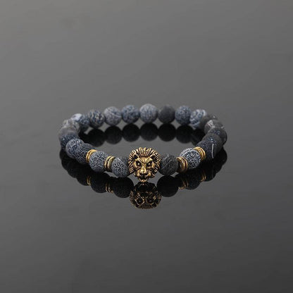 Lion Head Natural Stone Bracelet - MystiCrystals