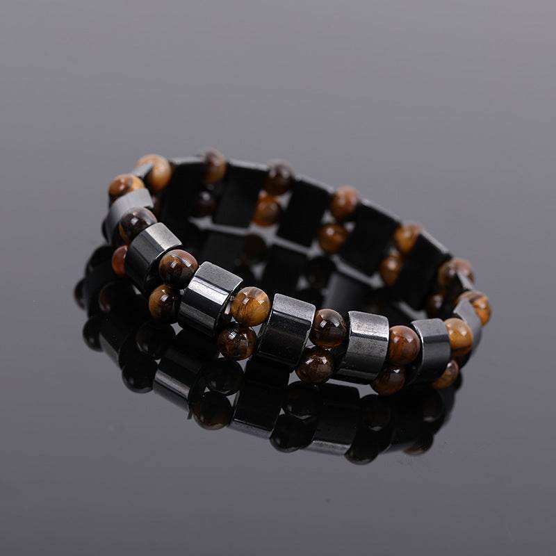 Black Agate Tiger Eye Bracelet - MystiCrystals