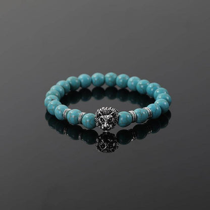 Lion Head Natural Stone Bracelet - MystiCrystals