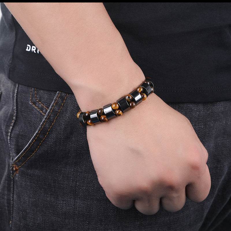 Black Agate Tiger Eye Bracelet - MystiCrystals