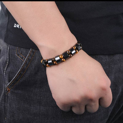 Black Agate Tiger Eye Bracelet - MystiCrystals