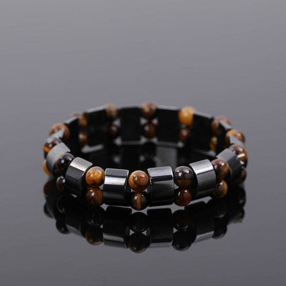 Black Agate Tiger Eye Bracelet - MystiCrystals