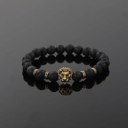 Lion Head Natural Stone Bracelet - MystiCrystals