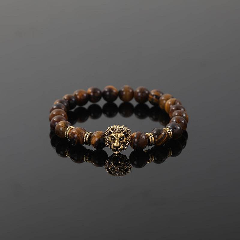 Lion Head Natural Stone Bracelet - MystiCrystals