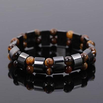 Black Agate Tiger Eye Bracelet - MystiCrystals
