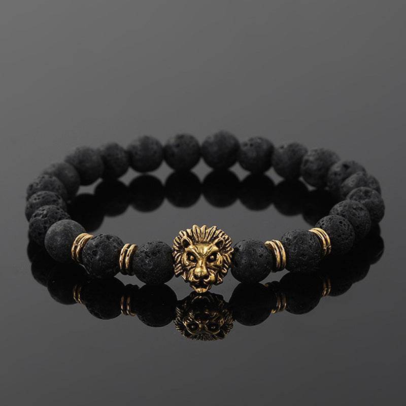 Lion Head Natural Stone Bracelet - MystiCrystals