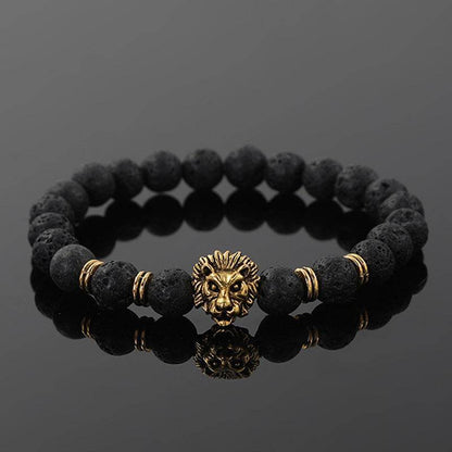Lion Head Natural Stone Bracelet - MystiCrystals