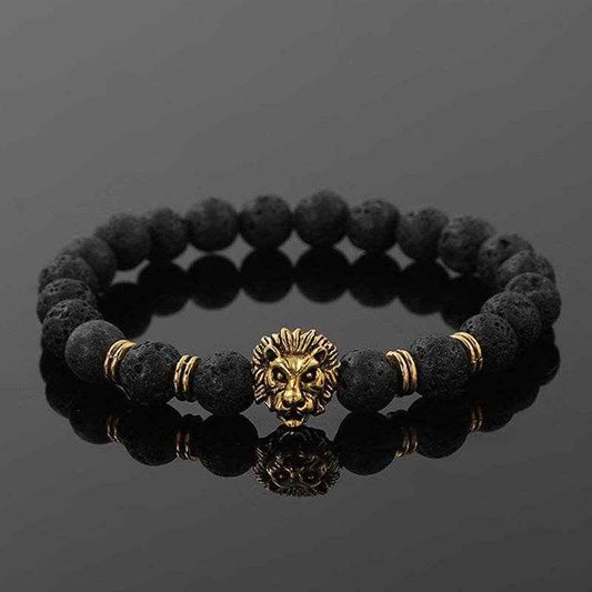 Lion Head Natural Stone Bracelet