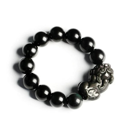 Rainbow Eye Obsidian Pixiu Bracelet - MystiCrystals