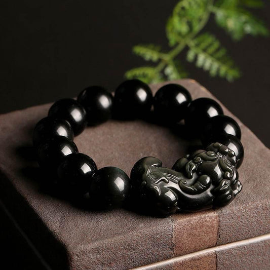 Rainbow Eye Obsidian Pixiu Bracelet - MystiCrystals