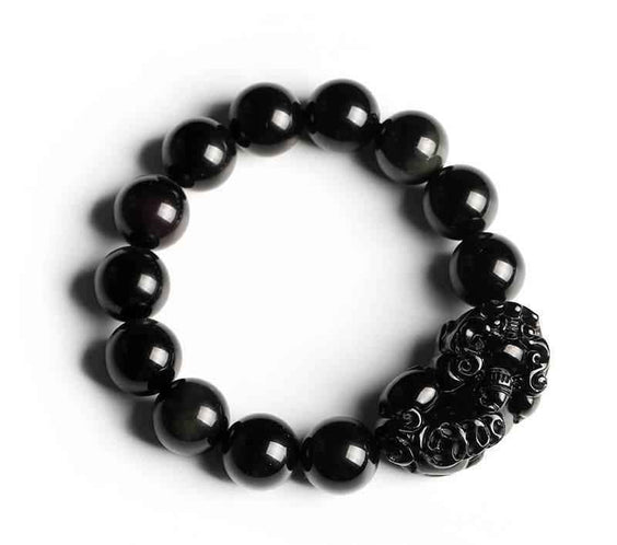 Rainbow Eye Obsidian Pixiu Bracelet