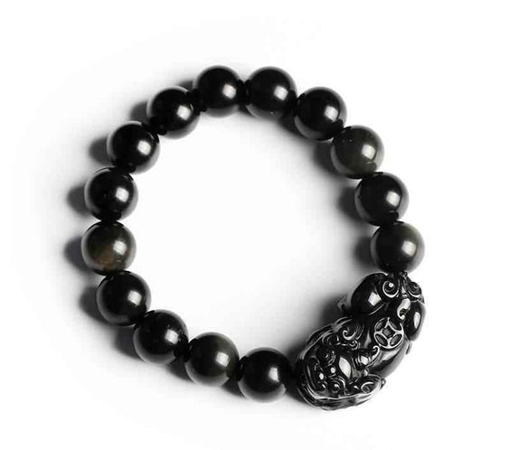Rainbow Eye Obsidian Pixiu Bracelet