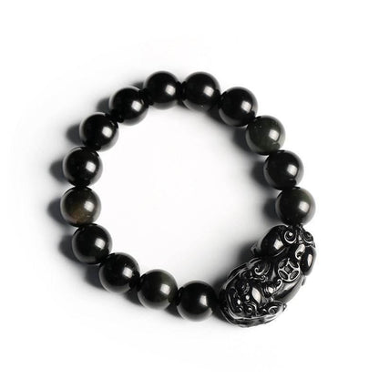 Rainbow Eye Obsidian Pixiu Bracelet - MystiCrystals