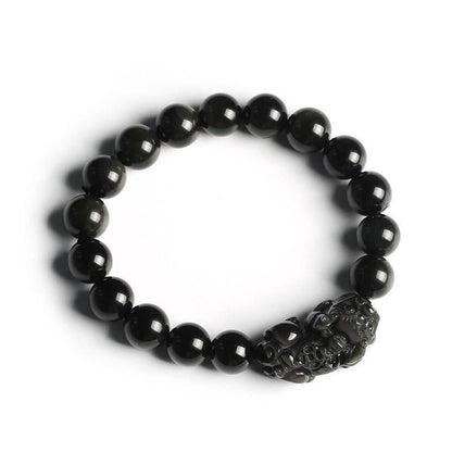 Rainbow Eye Obsidian Pixiu Bracelet - MystiCrystals