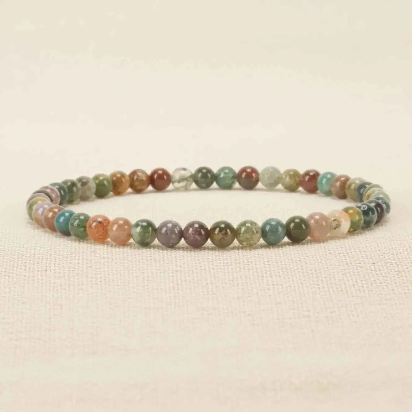 4mm Natural Stone Beaded Stretch Bracelet