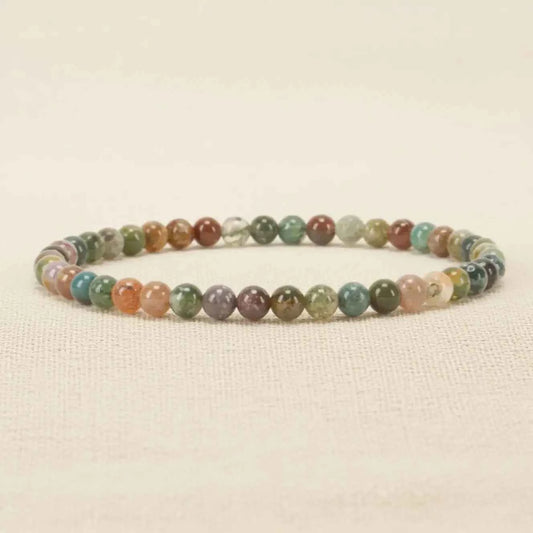 4mm Natural Stone Beaded Stretch Bracelet