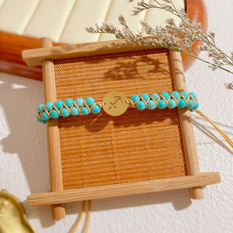 Zodiac Aura Protection Braided Stone Bracelet