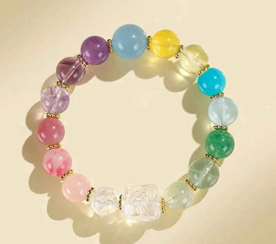 Multi-Gem Nine-Tailed Fox Bracelet for Focus, Harmony & Vitality