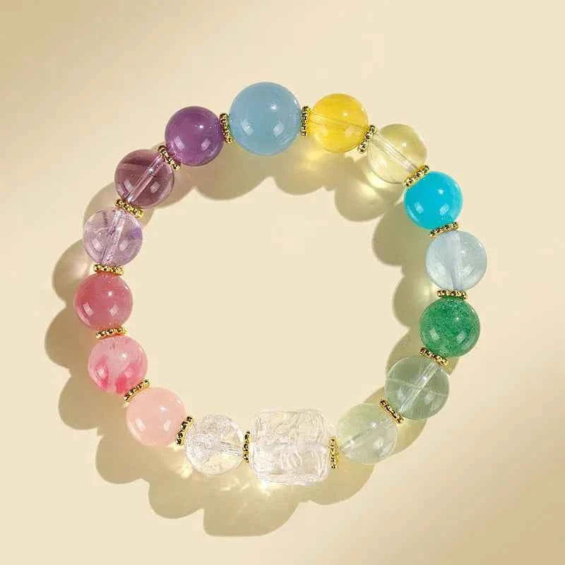 Multi-Gem Nine-Tailed Fox Bracelet for Focus, Harmony & Vitality