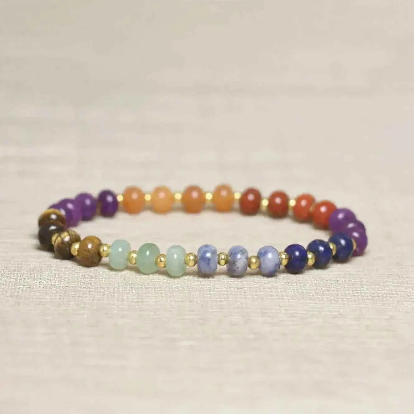 Natural Stone Beaded Stretch Bracelet