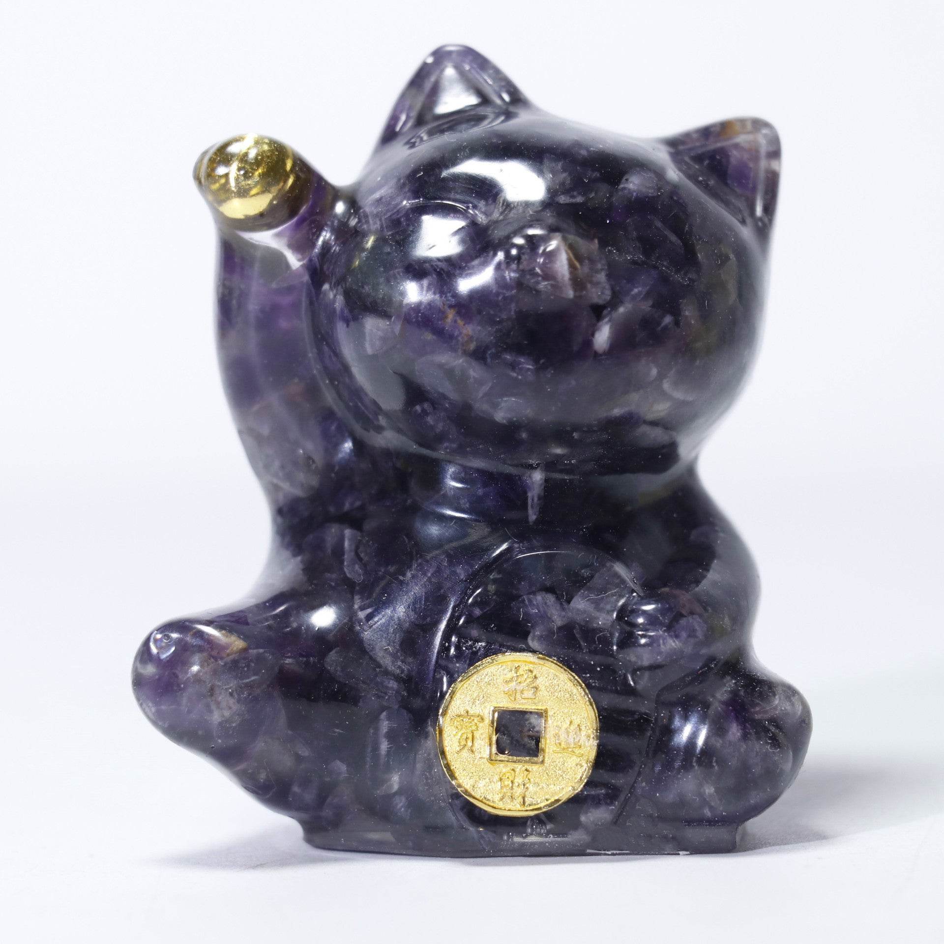 Handcrafted Lucky Cat Crystal Ornament - MystiCrystals