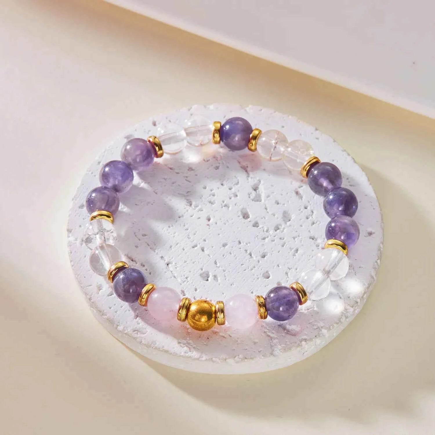 Colorful Dopamine-Inspired Natural Stone Bracelet