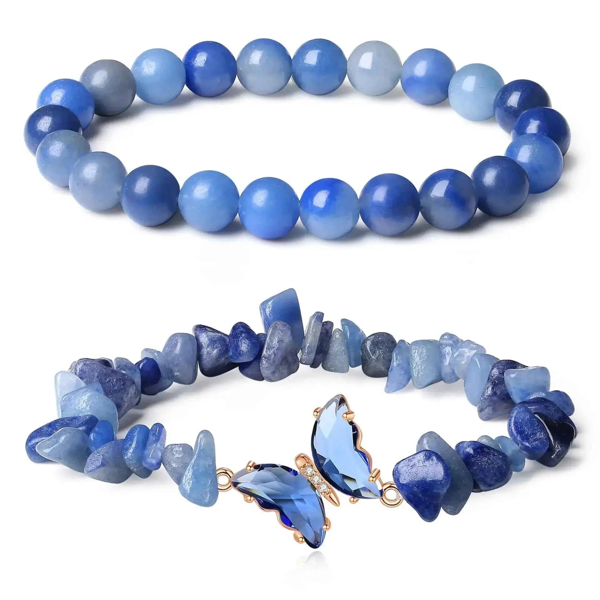 Amethyst, Rose Quartz & Amazonite Bracelet with Butterfly Pendant