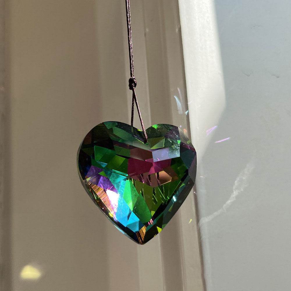 Handmade Crystal Heart Suncatcher - MystiCrystals