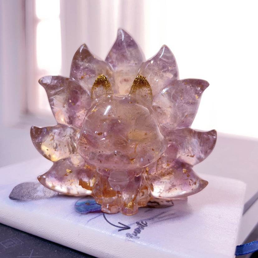 Natural Crystal Fox Ornament - MystiCrystals
