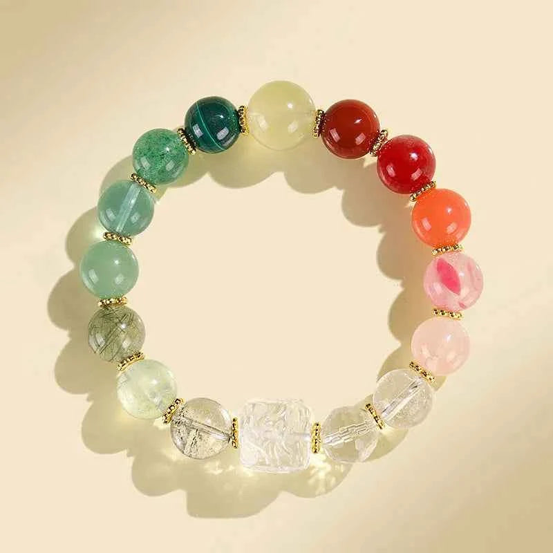 Multi-Gem Nine-Tailed Fox Bracelet for Focus, Harmony & Vitality
