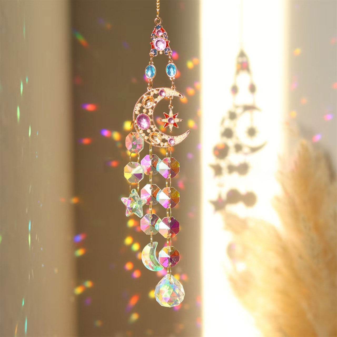 Rainbow Crystal Hanging Wind Chime Ornament - MystiCrystals