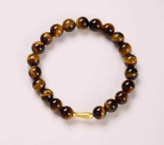 Tiger Eye Bracelet with Koi Charm for Courage & Prosperity