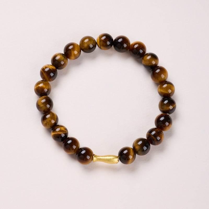 6MM Tiger Eye Bracelet with Koi Fish Charm - MystiCrystals