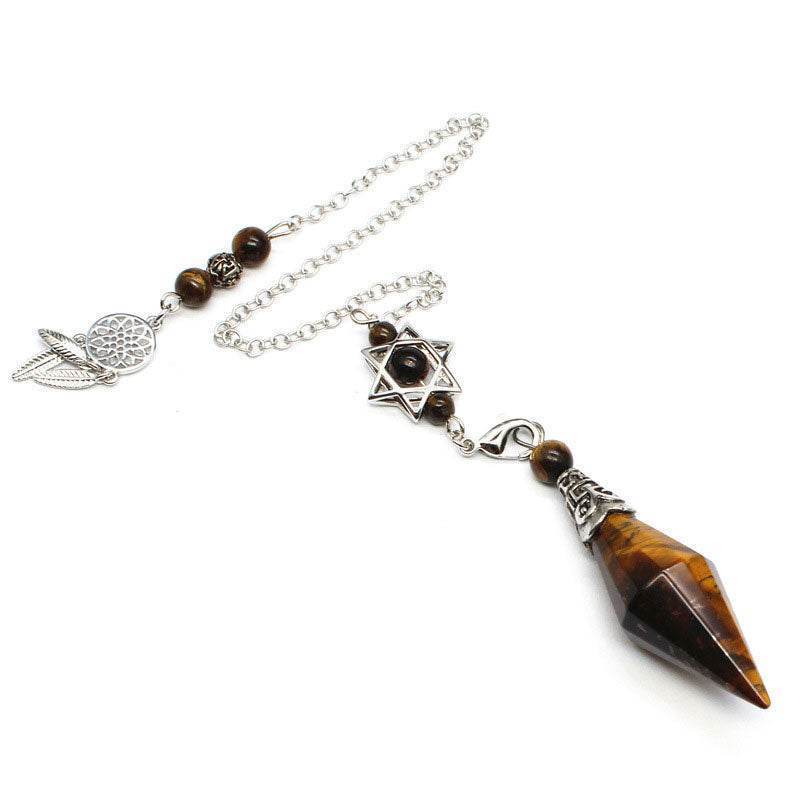Natural Stone Double-Point Pendulum Ornament - MystiCrystals