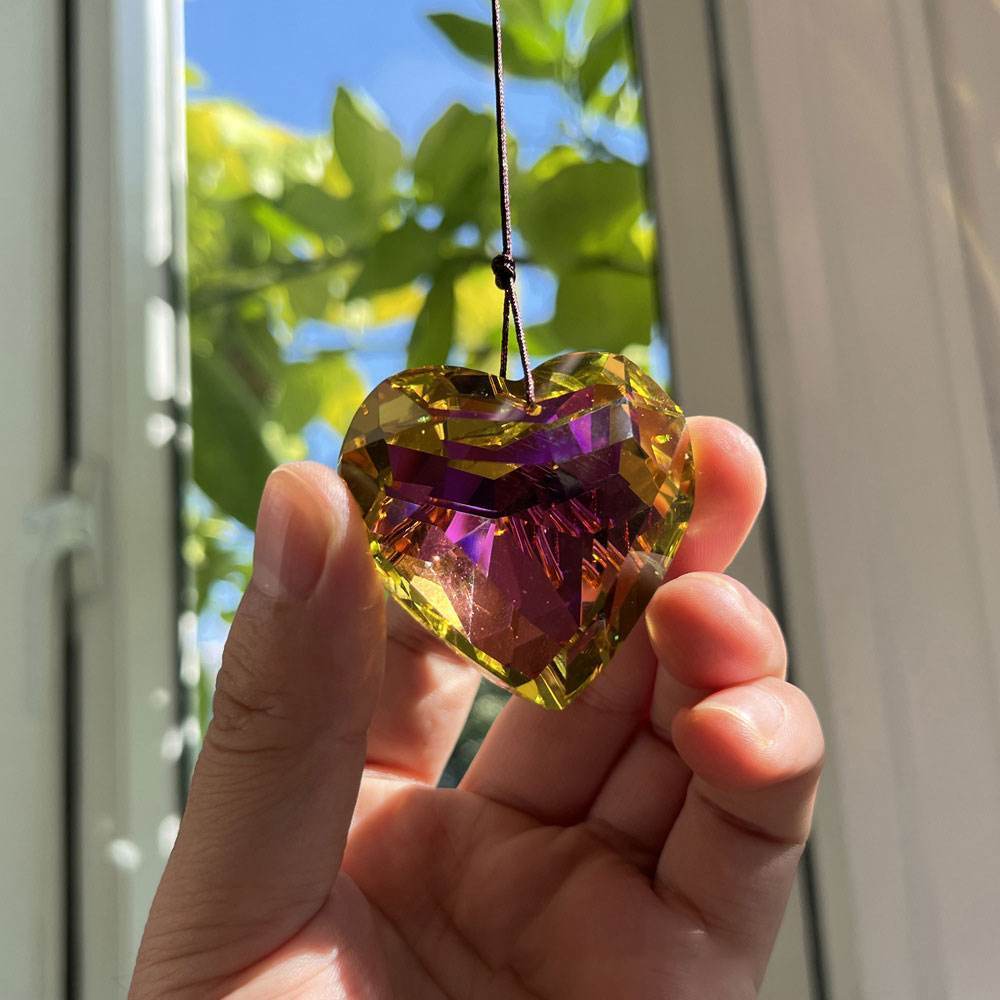 Handmade Crystal Heart Suncatcher - MystiCrystals
