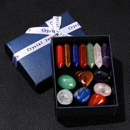 Rainbow Crystal Double-Point Hexagonal Set - MystiCrystals