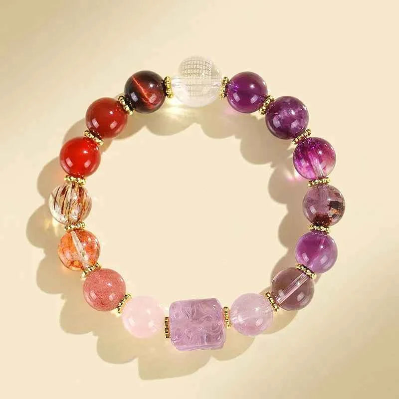 Multi-Gem Nine-Tailed Fox Bracelet for Focus, Harmony & Vitality