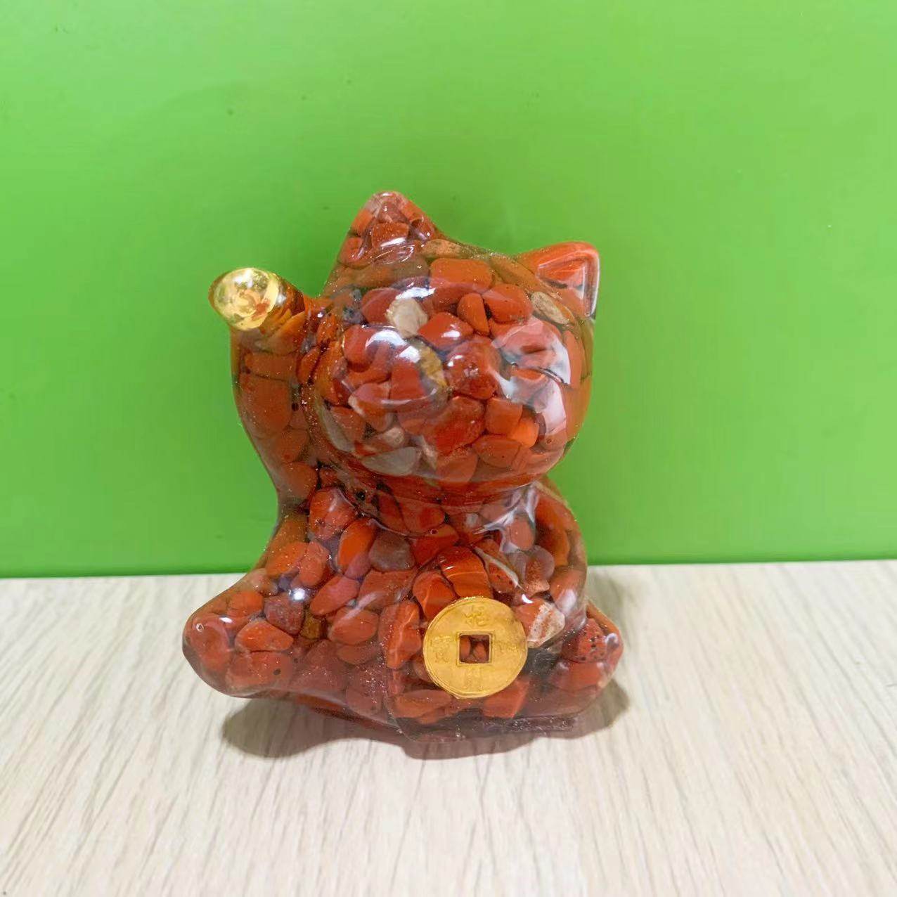 Handcrafted Lucky Cat Crystal Ornament - MystiCrystals