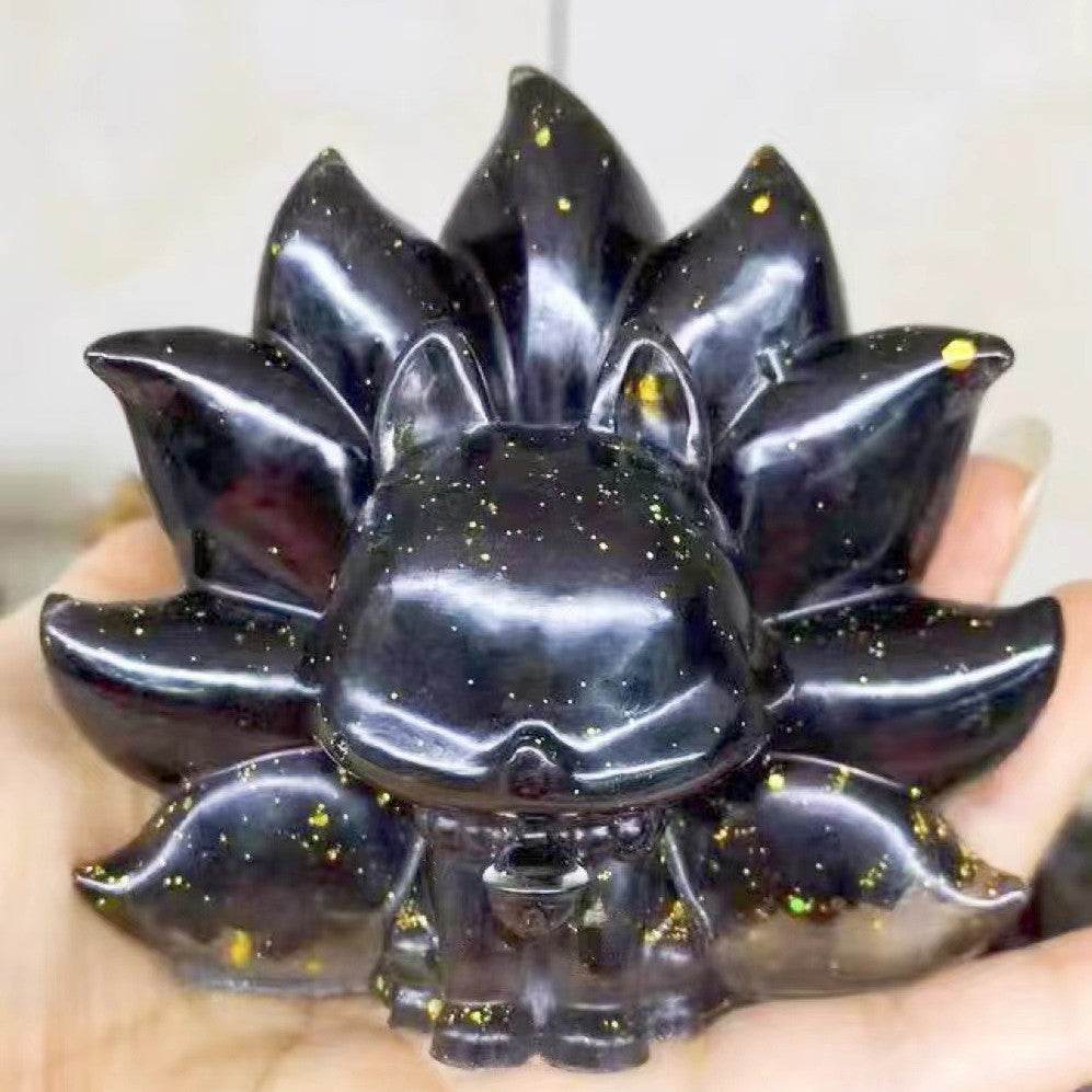 Natural Crystal Fox Ornament - MystiCrystals