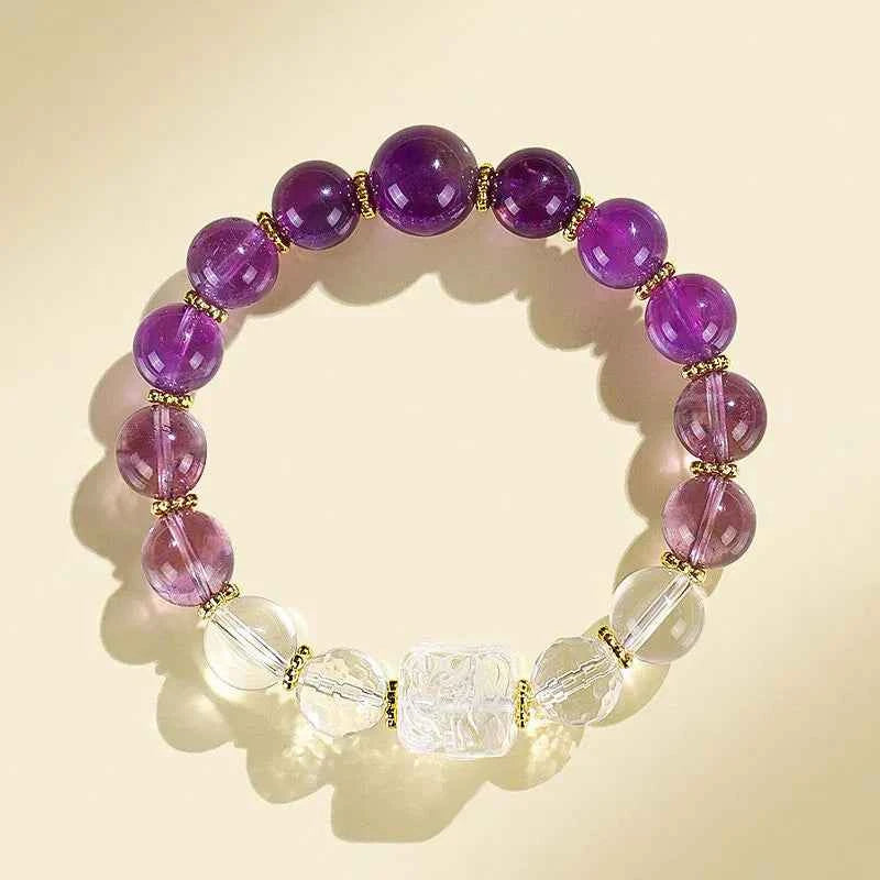 Multi-Gem Nine-Tailed Fox Bracelet for Focus, Harmony & Vitality