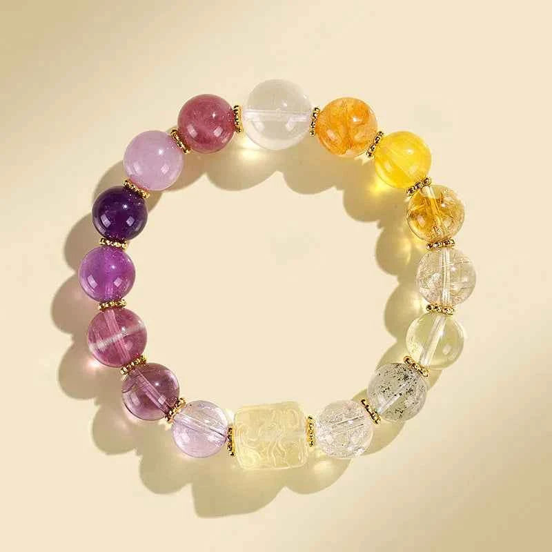 Multi-Gem Nine-Tailed Fox Bracelet for Focus, Harmony & Vitality