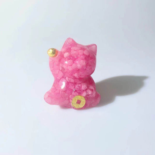 Handcrafted Lucky Cat Crystal Ornament - MystiCrystals