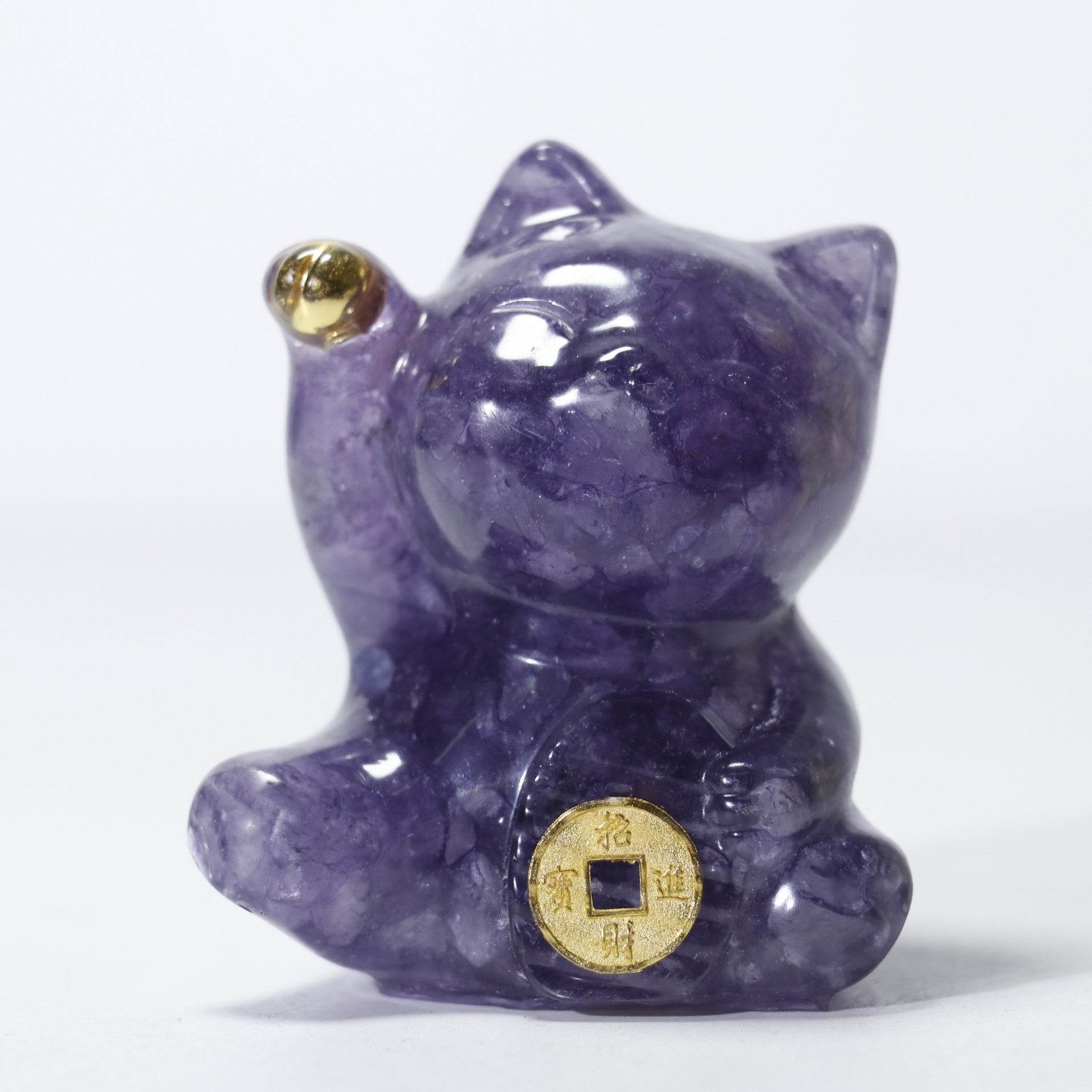 Handcrafted Lucky Cat Crystal Ornament - MystiCrystals