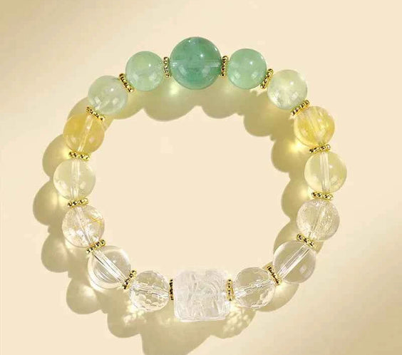 Multi-Gem Nine-Tailed Fox Bracelet for Focus, Harmony & Vitality