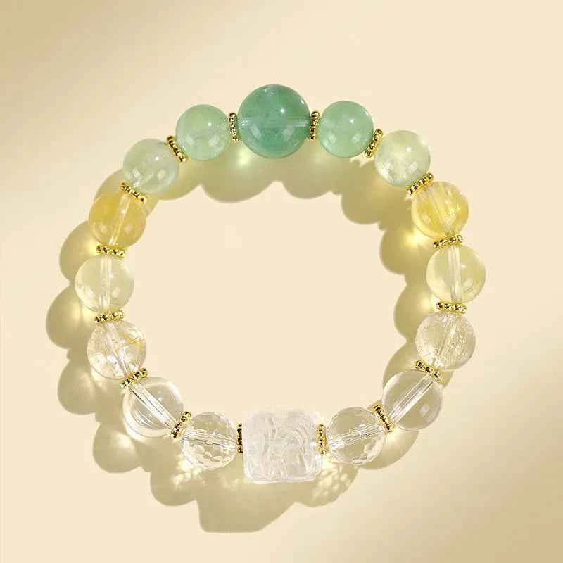 Multi-Gem Nine-Tailed Fox Bracelet for Focus, Harmony & Vitality