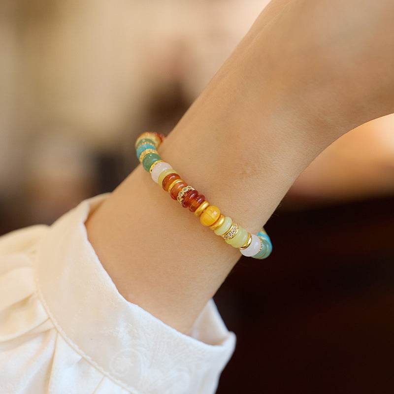 Rainbow Dopamine Natural Stone Bracelet - MystiCrystals